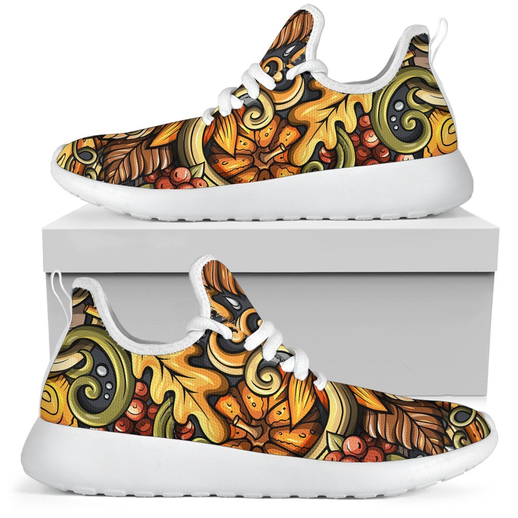 Abstract Sunflower Pattern Print Mesh Knit Shoes GearFrost