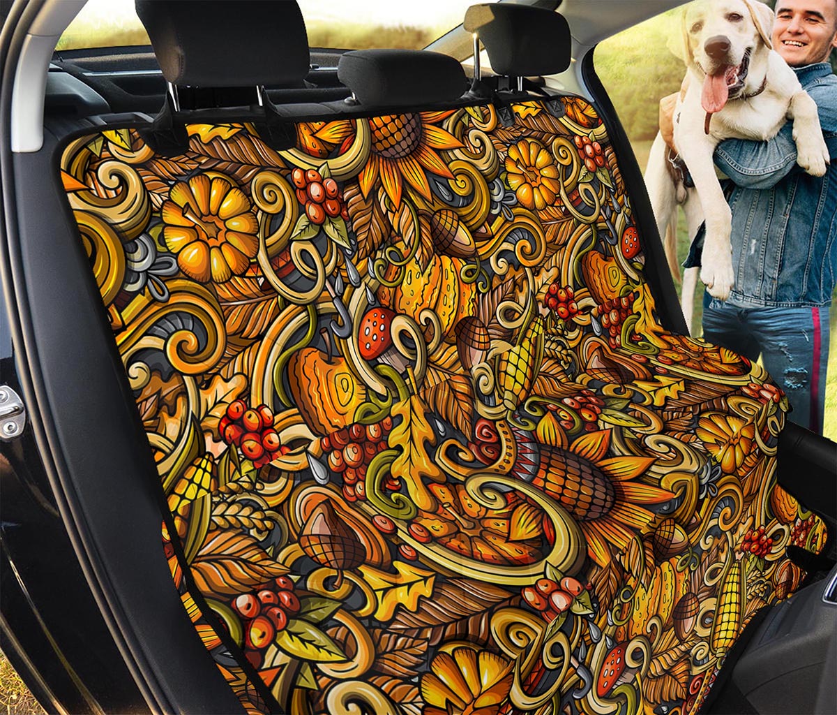 Abstract Sunflower Pattern Print Pet Car Back Seat Cover