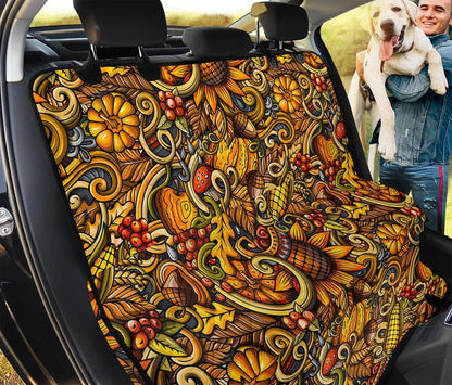 Abstract Sunflower Pattern Print Pet Car Back Seat Cover
