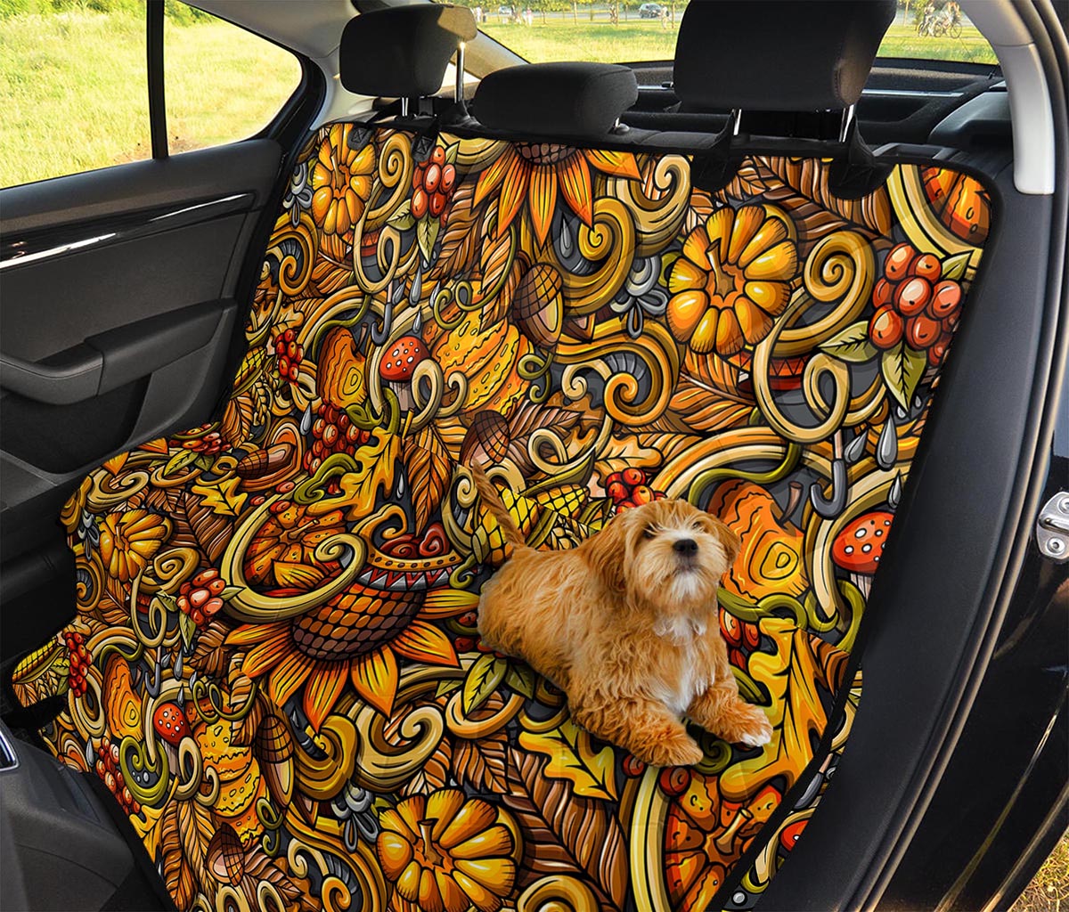 Abstract Sunflower Pattern Print Pet Car Back Seat Cover