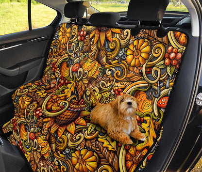 Abstract Sunflower Pattern Print Pet Car Back Seat Cover