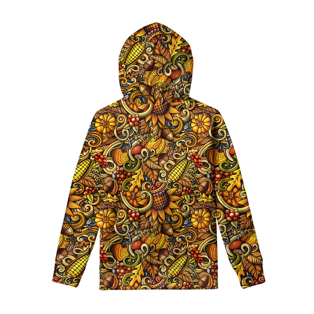 Abstract Sunflower Pattern Print Pullover Hoodie