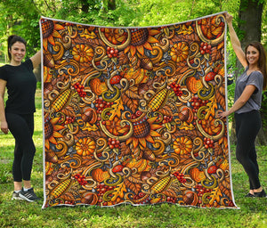 Abstract Sunflower Pattern Print Quilt