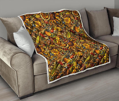 Abstract Sunflower Pattern Print Quilt