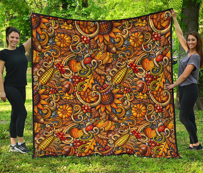 Abstract Sunflower Pattern Print Quilt