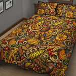 Abstract Sunflower Pattern Print Quilt Bed Set
