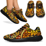 Abstract Sunflower Pattern Print Sport Shoes GearFrost