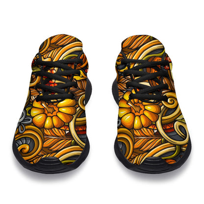 Abstract Sunflower Pattern Print Sport Shoes GearFrost