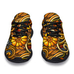 Abstract Sunflower Pattern Print Sport Shoes GearFrost