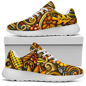 Abstract Sunflower Pattern Print Sport Shoes GearFrost