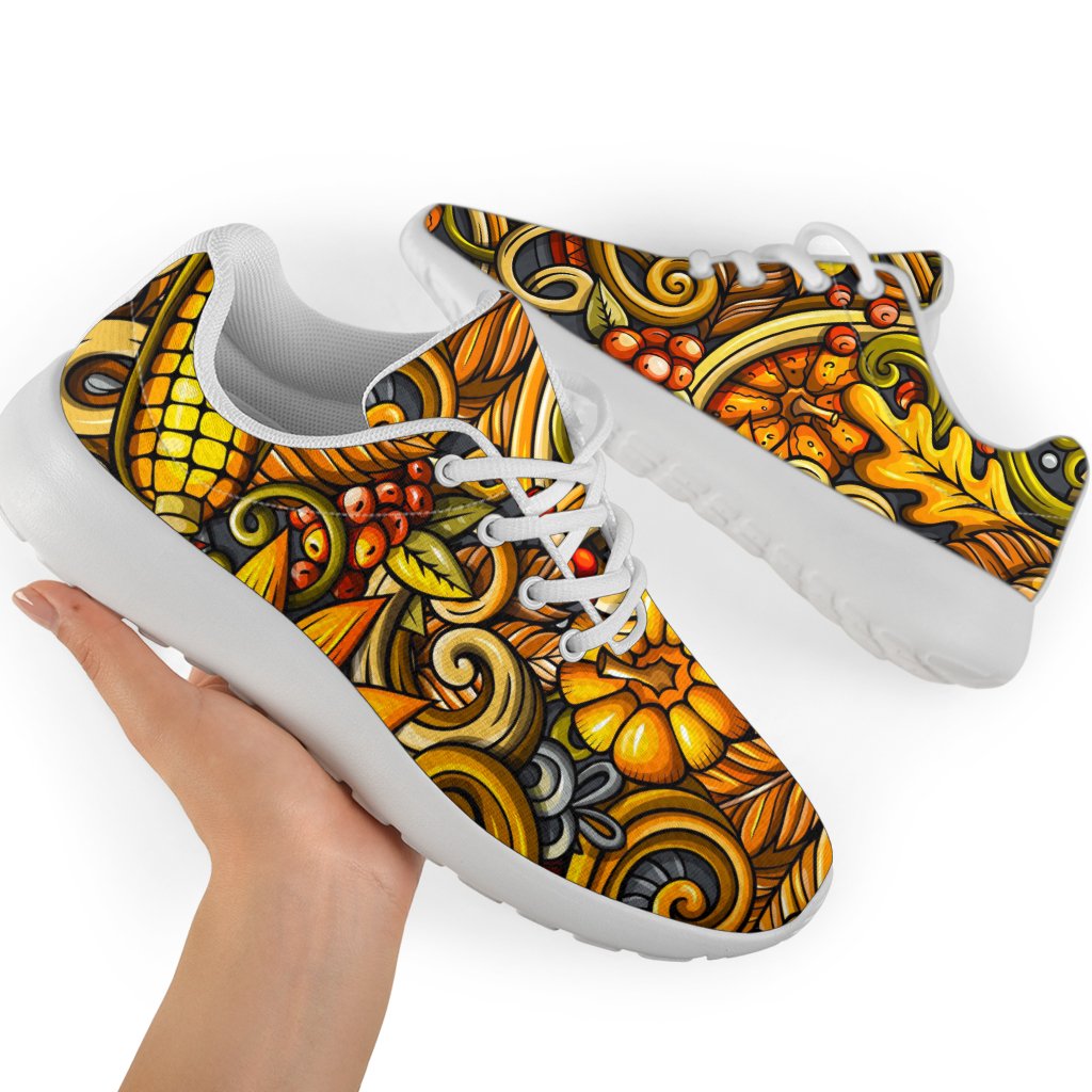 Abstract Sunflower Pattern Print Sport Shoes GearFrost