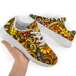 Abstract Sunflower Pattern Print Sport Shoes GearFrost