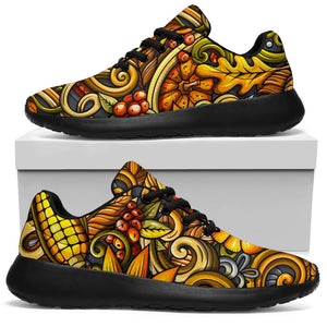 Abstract Sunflower Pattern Print Sport Shoes GearFrost