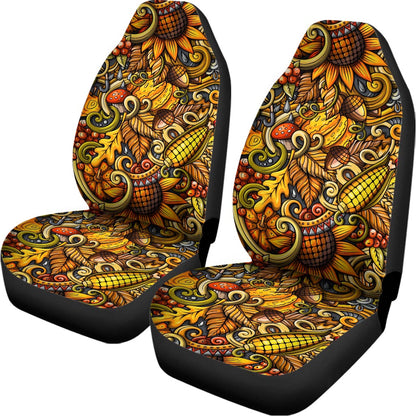 Abstract Sunflower Pattern Print Universal Fit Car Seat Covers