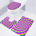 Abstract Twisted Moving Optical Illusion 3 Piece Bath Mat Set