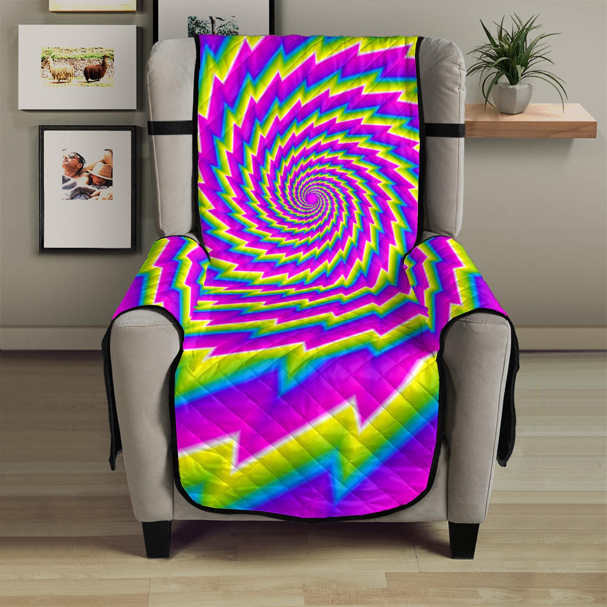 Abstract Twisted Moving Optical Illusion Armchair Protector