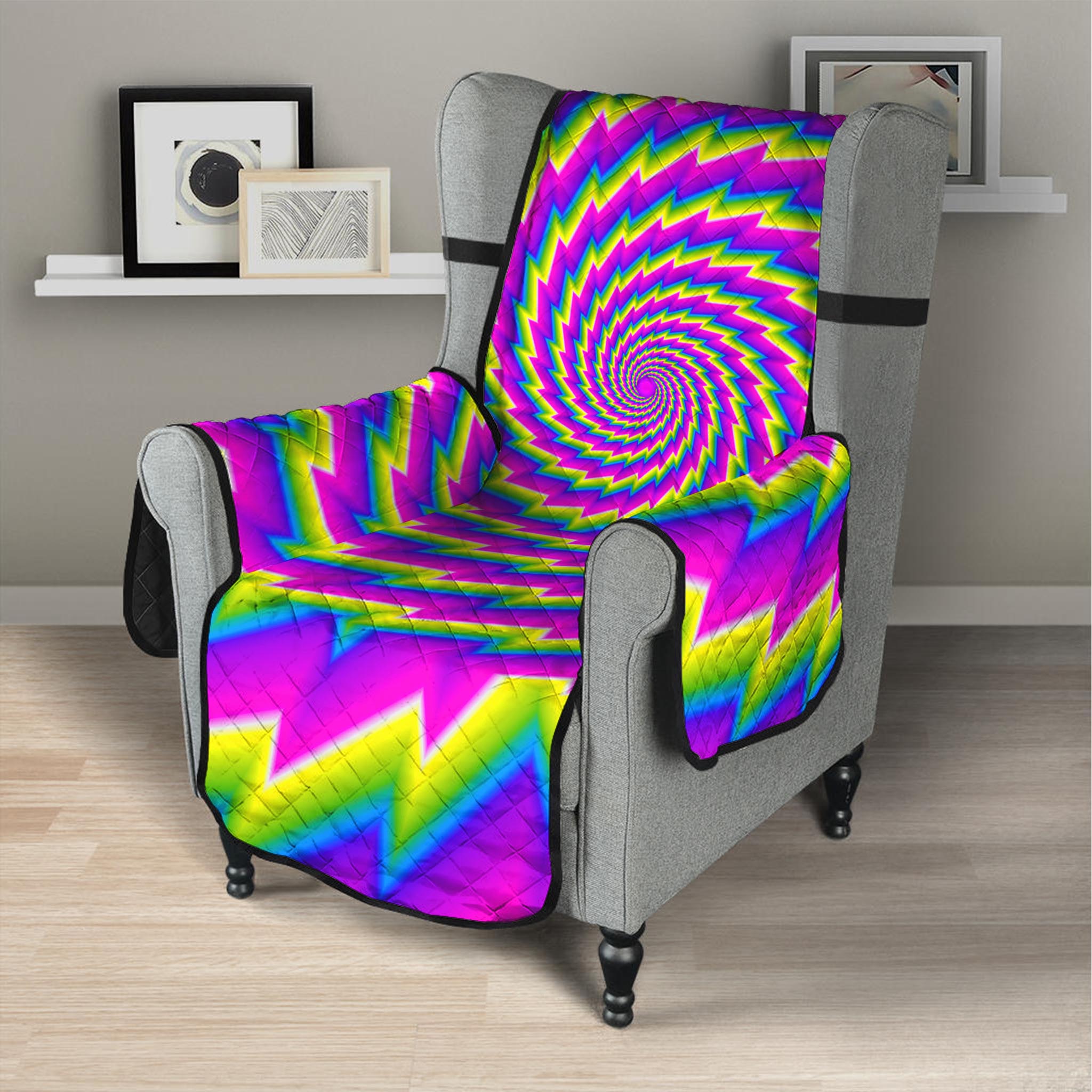 Abstract Twisted Moving Optical Illusion Armchair Protector