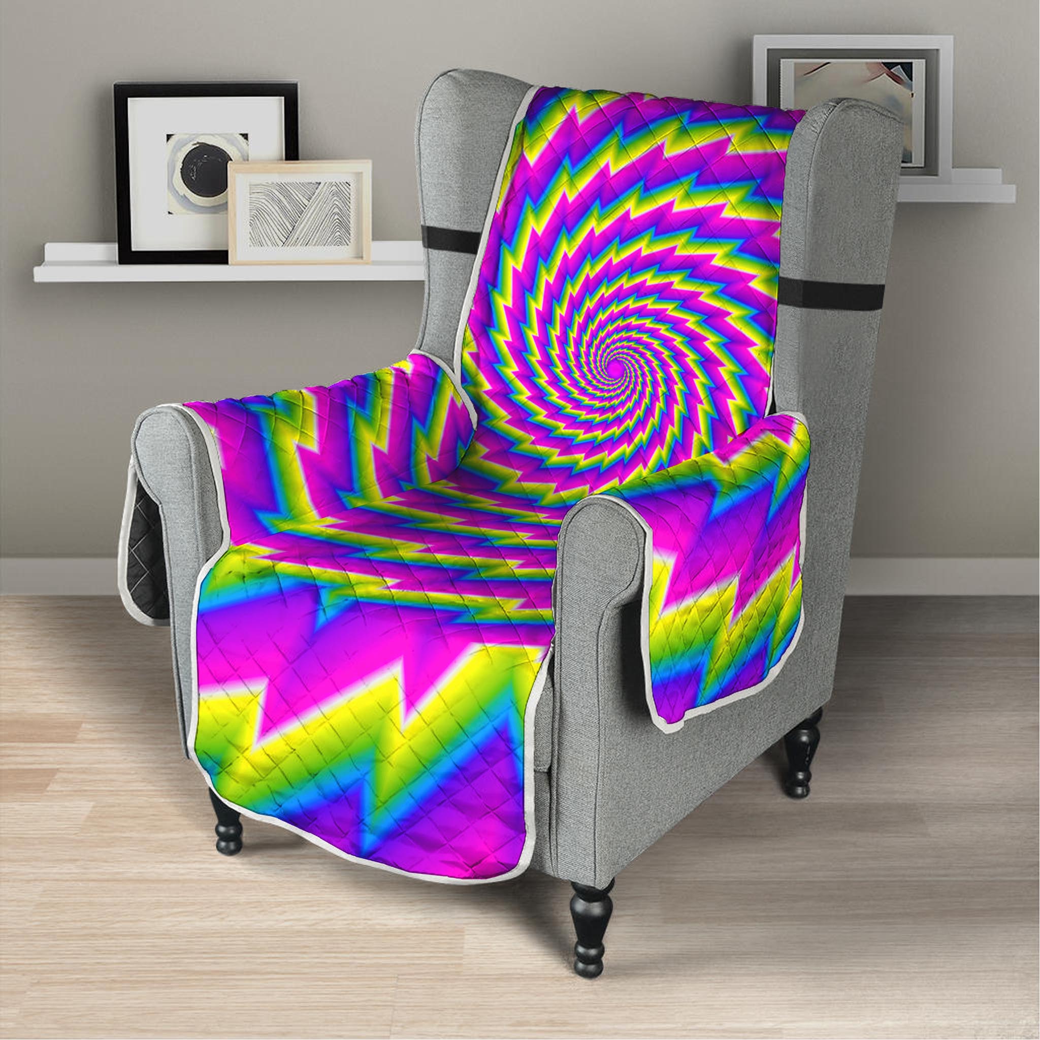 Abstract Twisted Moving Optical Illusion Armchair Protector