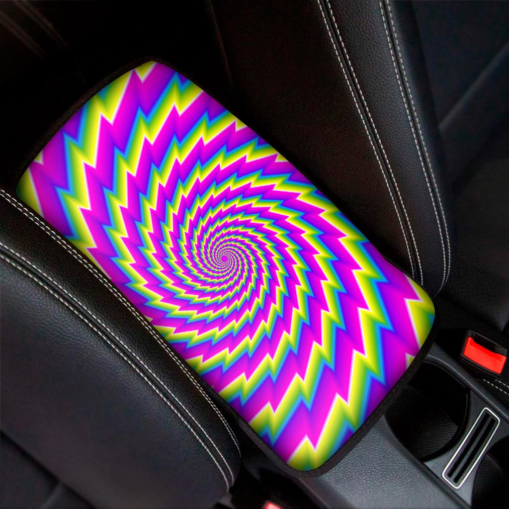 Abstract Twisted Moving Optical Illusion Car Center Console Cover