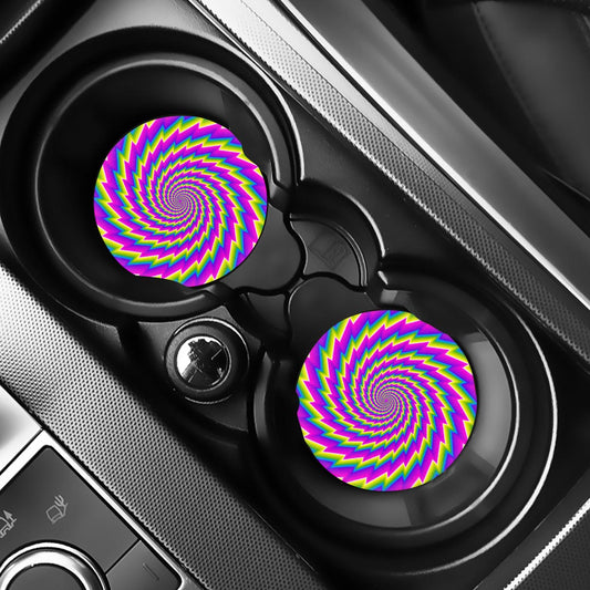 Abstract Twisted Moving Optical Illusion Car Coasters