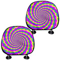 Abstract Twisted Moving Optical Illusion Car Headrest Covers