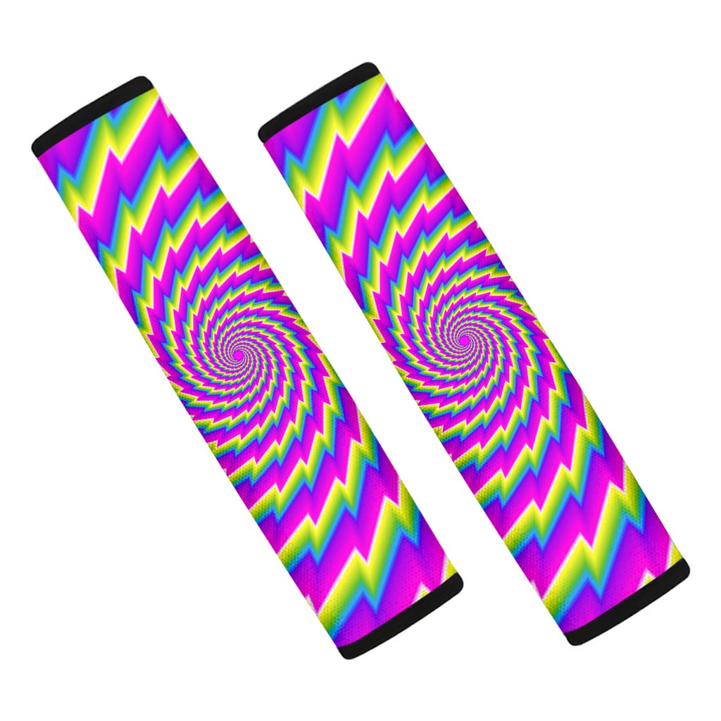 Abstract Twisted Moving Optical Illusion Car Seat Belt Covers