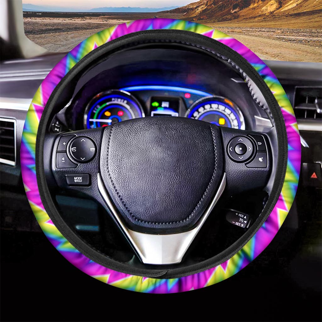 Abstract Twisted Moving Optical Illusion Car Steering Wheel Cover