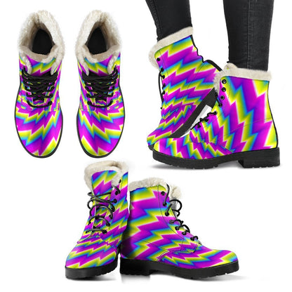Abstract Twisted Moving Optical Illusion Comfy Boots GearFrost