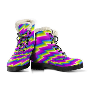 Abstract Twisted Moving Optical Illusion Comfy Boots GearFrost