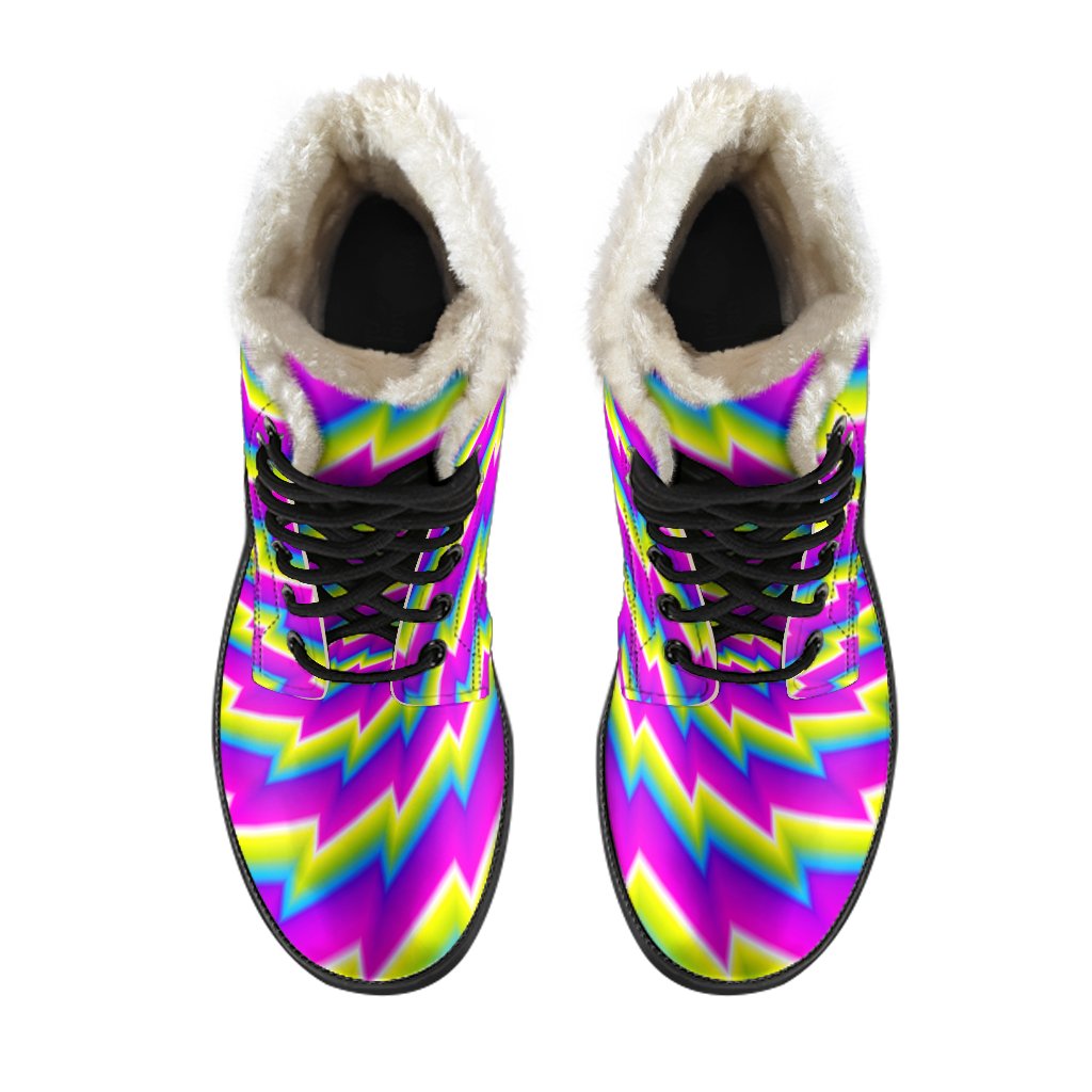 Abstract Twisted Moving Optical Illusion Comfy Boots GearFrost