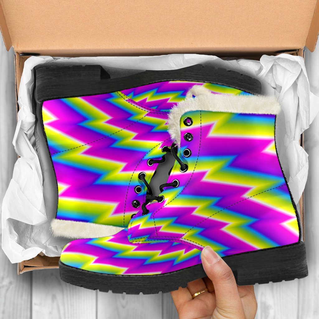 Abstract Twisted Moving Optical Illusion Comfy Boots GearFrost