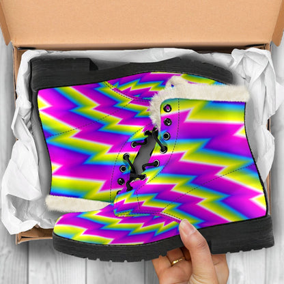Abstract Twisted Moving Optical Illusion Comfy Boots GearFrost