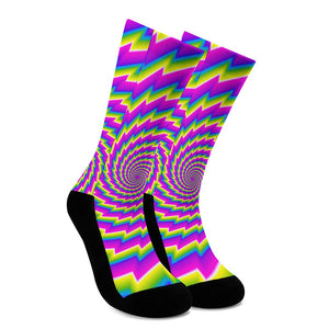 Abstract Twisted Moving Optical Illusion Crew Socks