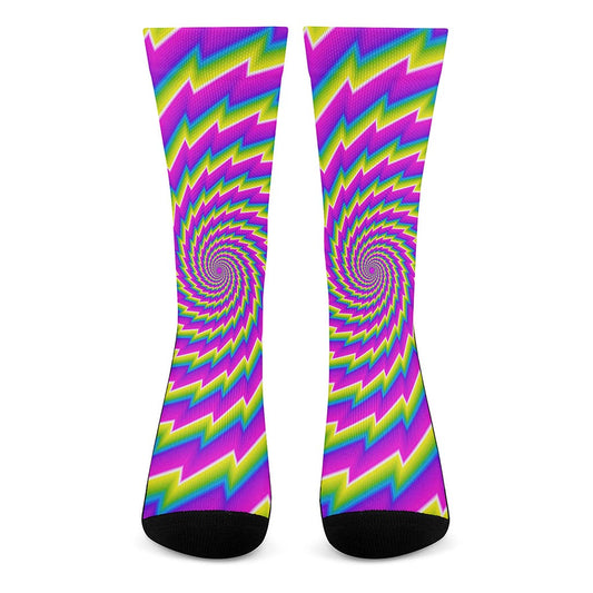 Abstract Twisted Moving Optical Illusion Crew Socks