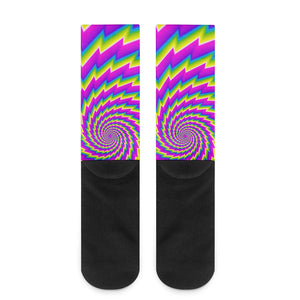 Abstract Twisted Moving Optical Illusion Crew Socks