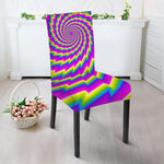 Abstract Twisted Moving Optical Illusion Dining Chair Slipcover