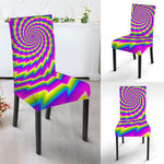 Abstract Twisted Moving Optical Illusion Dining Chair Slipcover