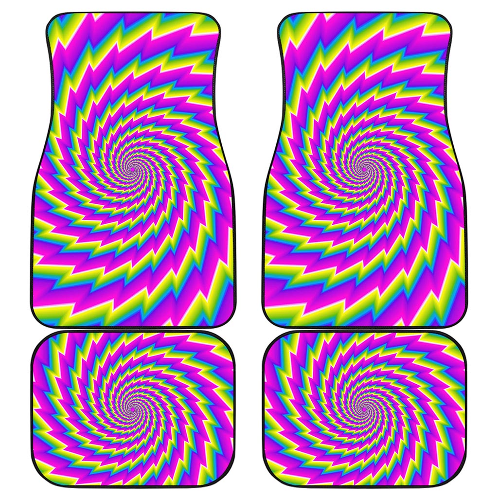 Abstract Twisted Moving Optical Illusion Front and Back Car Floor Mats