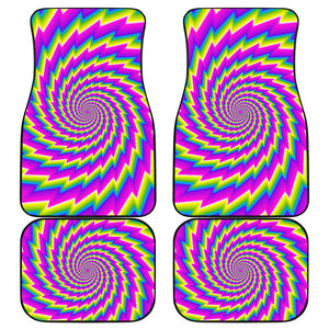 Abstract Twisted Moving Optical Illusion Front and Back Car Floor Mats
