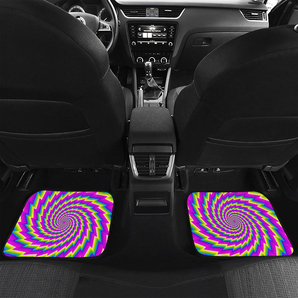 Abstract Twisted Moving Optical Illusion Front and Back Car Floor Mats