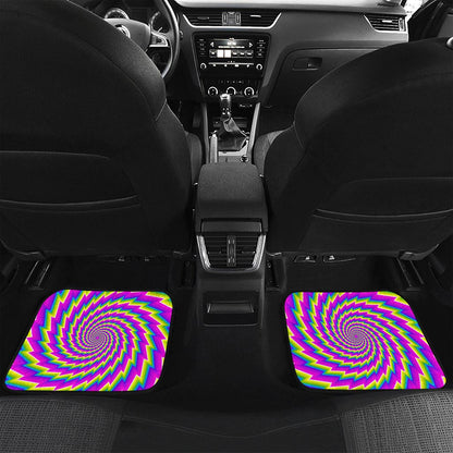Abstract Twisted Moving Optical Illusion Front and Back Car Floor Mats