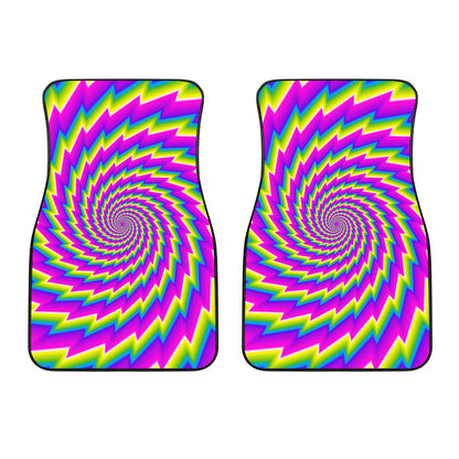Abstract Twisted Moving Optical Illusion Front Car Floor Mats