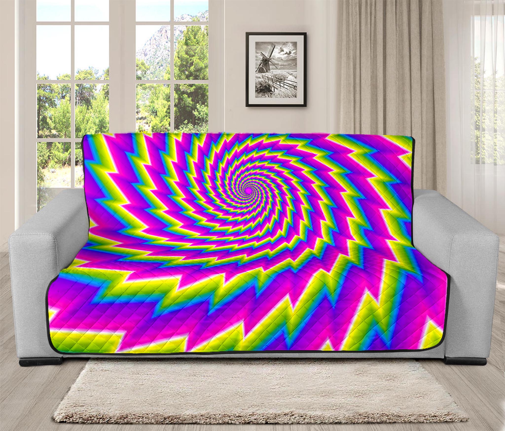 Abstract Twisted Moving Optical Illusion Futon Protector