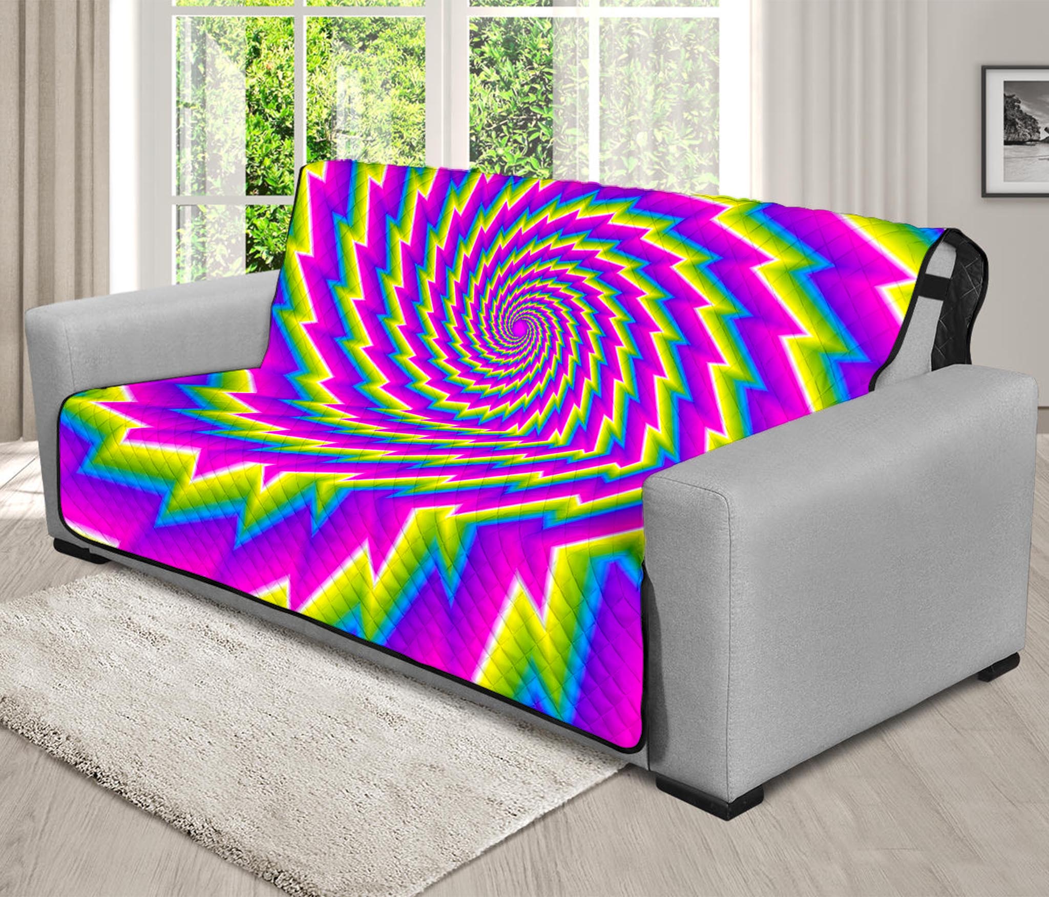 Abstract Twisted Moving Optical Illusion Futon Protector