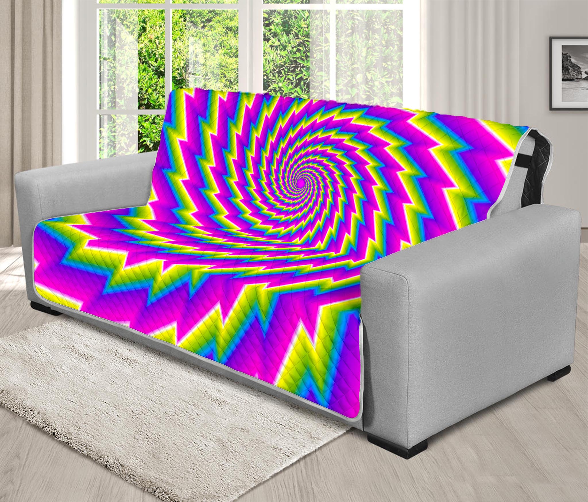 Abstract Twisted Moving Optical Illusion Futon Protector