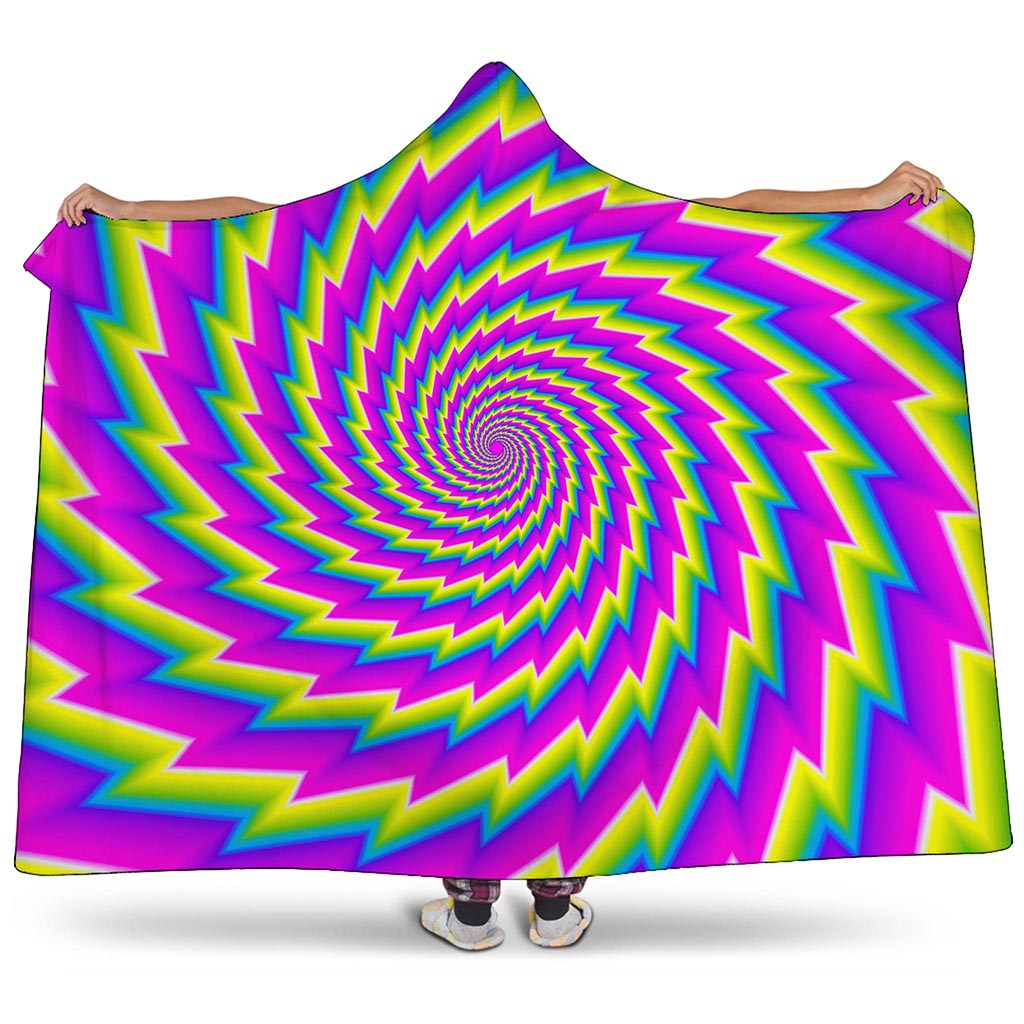 Abstract Twisted Moving Optical Illusion Hooded Blanket