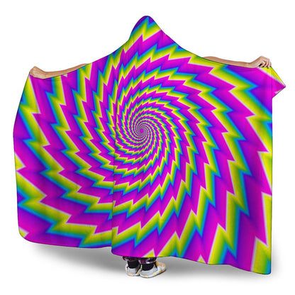 Abstract Twisted Moving Optical Illusion Hooded Blanket