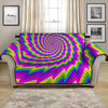 Abstract Twisted Moving Optical Illusion Loveseat Protector