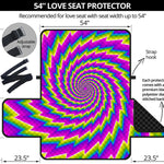 Abstract Twisted Moving Optical Illusion Loveseat Protector