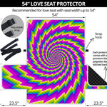 Abstract Twisted Moving Optical Illusion Loveseat Protector